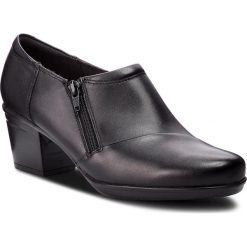 Półbuty CLARKS - Emslie Claudia 261370244 Black Leather. Czarne creepersy damskie Clarks, z materiału, eleganckie, na obcasie. Za 369,00 zł.