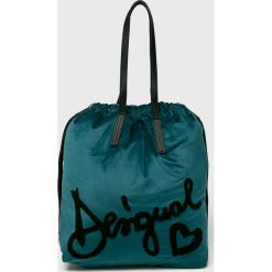 Desigual - Torebka. Szare torebki klasyczne damskie Desigual, z materiału, duże. Za 299,90 zł.