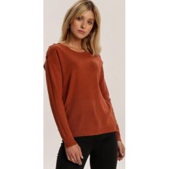 Brązowy Sweter Arieslienne. Pomarańczowe swetry damskie Renee, s, bez wzorów, casualowe, bez rękawów, bez kaptura. Za 59,99 zł.
