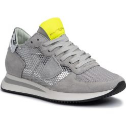 Sneakersy PHILIPPE MODEL - Trpx TZLD MR02 Gris Jaune. Szare półbuty damskie Philippe Model, z zamszu. Za 1269,00 zł.