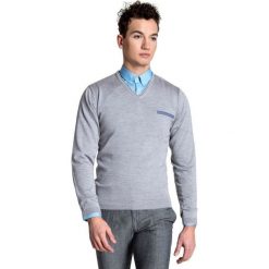 Sweter Dario SWP000024. Szare swetry klasyczne męskie marki Giacomo Conti, m, z wełny. Za 229,00 zł.