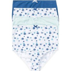 Figi panty z wysoką talią (4 pary) bonprix biało-niebieski z nadrukiem. Białe panty damskie bonprix, z nadrukiem. Za 51,96 zł.