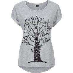 Shirt z aplikacją z cekinów bonprix szary melanż. Szare koszulki damskie marki bonprix, z aplikacjami, z dżerseju, glamour, bez kołnierzyka. Za 54,99 zł.