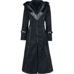 Poizen Industries Corvina Coat Płaszcz damski czarny. Czarne płaszcze damskie marki Poizen Industries, xl, z polaru. Za 569,90 zł.