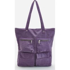 Bawełniana torba shopper - Fioletowy. Fioletowe torby damskie na zakupy Reserved, bez wzorów, z bawełny, bez dodatków. Za 59,99 zł.