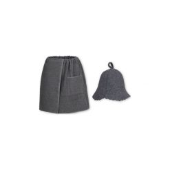 Pakiet do sauny - kilt / ręcznik 50/140cm + czapka sauna Szar 1. Szare czapki męskie sauna-czapka, na zimę, bez wzorów, z bawełny. Za 50,00 zł.