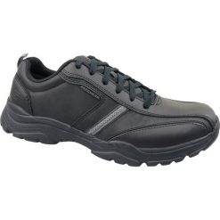 Skechers Rovato 65419-BBK 45 Czarne. Czarne buty sportowe męskie Skechers, ze skóry, bez zapięcia. W wyprzedaży za 169,99 zł.