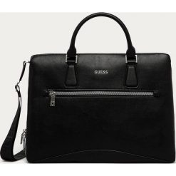 Guess Jeans - Torba. Czarne torby męskie skórzane Guess Jeans, w paski, z jeansu, biznesowe, na ramię, małe. Za 659,90 zł.