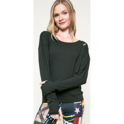 Reebok - Bluza. Szare bluzy sportowe damskie marki Reebok, s, z elastanu, bez kaptura. W wyprzedaży za 129,90 zł.