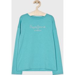 Pepe Jeans - Bluzka dziecięca Nuria 122-176 cm. Niebieskie bluzki dziewczęce Pepe Jeans, z nadrukiem, z bawełny, z okrągłym kołnierzem, bez rękawów, bez kaptura. W wyprzedaży za 69,90 zł.