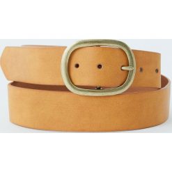 Pasek z owalną sprzączką. Pomarańczowe paski damskie Pull&Bear, w paski. Za 29,90 zł.