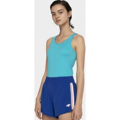 Top damski TSD301 - turkus. Topy damskie 4f, bez wzorów, z materiału, bez kołnierzyka. Za 29,99 zł.