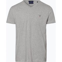 Gant - T-shirt męski, szary. Szare t-shirty męskie GANT, xxl, z haftami, z bawełny, klasyczne, z klasycznym kołnierzykiem. Za 129,95 zł.