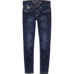 Dżinsy krój slim, 8-16 lat. Czarne jeansy dziewczęce marki Pepe Jeans, z aplikacjami, z bawełny. Za 196,31 zł.