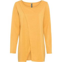Długa bluza bonprix miodowy. Pomarańczowe bluzy damskie bonprix, bez wzorów, z długim rękawem, długie, bez kaptura. Za 79,99 zł.