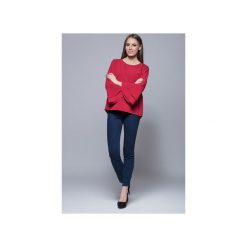 Bluzka z szerokimi rękawami-czerwona. H030. Czerwone bluzki damskie marki Harmony, xl, bez wzorów, eleganckie, bez kołnierzyka, bez rękawów. Za 135,00 zł.