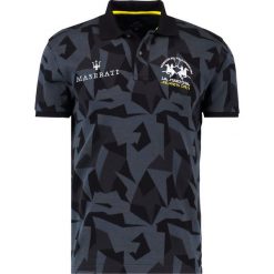 Koszulki polo: La Martina MAN POLO JAQUARD SLIM FIT Koszulka polo black/castlerock