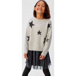 Mango Kids - Spódnica dziecięca Spot. Szare spódniczki dziewczęce Mango Kids, bez wzorów, z elastanu, mini, rozkloszowane. Za 69,90 zł.