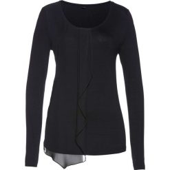 Bluzka shirtowa bonprix czarny. Czarne koszulki damskie marki bonprix, bez wzorów, z szyfonu, bez kołnierzyka, bez rękawów. Za 109,99 zł.