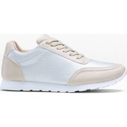 Sneakersy bonprix beżowo-srebrny. Brązowe sneakersy damskie bonprix. Za 54,99 zł.