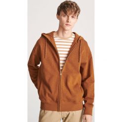 Rozpinana bluza z bawełny organicznej - Brązowy. Pomarańczowe bluzy męskie Reserved, s, bez wzorów, z bawełny, bez kołnierzyka, bez rękawów, bez kaptura. Za 129,99 zł.