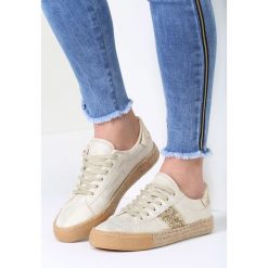 Złote Trampki Pretty Paper. Żółte espadryle damskie marki vices, na sznurówki. Za 79,99 zł.