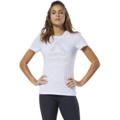 KOSZULKA TRENINGOWA ESSENTIALS MARBLE (M). T-shirty damskie Reebok, m, bez wzorów, z bawełny, bez kołnierzyka. W wyprzedaży za 79,99 zł.