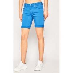Szorty jeansowe Pepe Jeans Poppy PL800802. Niebieskie szorty damskie Pepe Jeans, bez wzorów, z bawełny. W wyprzedaży za 179,00 zł.