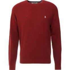 Original Penguin MINI TEXTURE CREW Sweter biking red heather. Czerwone swetry klasyczne męskie Original Penguin, m, z bawełny. Za 359,00 zł.