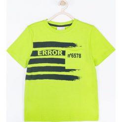 Coccodrillo - T-shirt dziecięcy 104-146 cm. Żółte t-shirty chłopięce COCCODRILLO, z nadrukiem, z dzianiny, bez rękawów. W wyprzedaży za 27,90 zł.