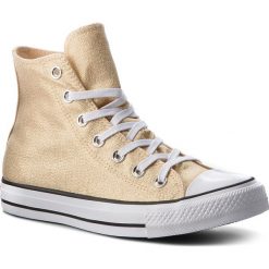 Trampki CONVERSE - Ctas Hi 561708C Light Twine/White/Black. Żółte półbuty damskie Converse, bez wzorów, z gumy, bez zapięcia. W wyprzedaży za 229,00 zł.