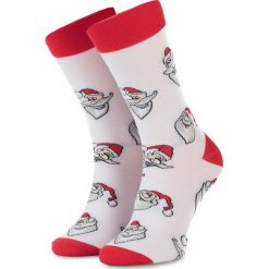 Skarpety Wysokie Unisex CUP OF SOX - Mikodajek Świąt Szachrajek Biały Kolorowy. Białe skarpetki damskie Cup of sox, bez wzorów, z elastanu. Za 24,00 zł.