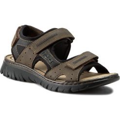 Sandały RIEKER - 26757-25 Brown Combination. Pomarańczowe klapki męskie Rieker, ze skóry ekologicznej, bez zapięcia. W wyprzedaży za 169,00 zł.