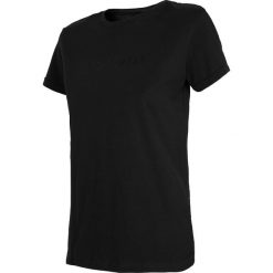T-shirt damski TSD240 - głęboka czerń. Czarne t-shirty damskie 4f, bez wzorów, bez kołnierzyka. Za 39,99 zł.