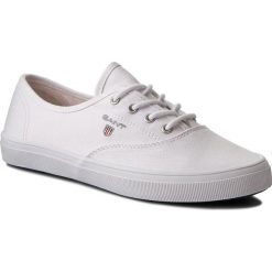Tenisówki GANT - New Haven 16538406 Bright White G290. Białe półbuty damskie GANT, bez wzorów, z gumy, bez zapięcia. W wyprzedaży za 159,00 zł.