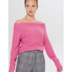 Sweter z prostym dekoltem - Różowy. Różowe swetry damskie Mohito, s, bez wzorów, bez rękawów, bez kaptura. Za 89,99 zł.