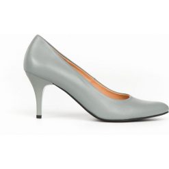 Szpilki - skóra naturalna - model 972 - kolor szary. Szare czółenka damskie Zapato, bez wzorów, ze skóry, bez obcasa, na szpilce. Za 319,00 zł.