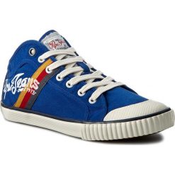 Trampki PEPE JEANS - Industry Teen PMS30228 Prussian 578. Niebieskie trampki męskie Pepe Jeans, na co dzień, bez wzorów, z jeansu, bez zapięcia. W wyprzedaży za 149,00 zł.