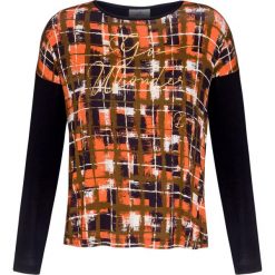 T-shirt DEHA EXPRESSION. Pomarańczowe bluzki damskie Deha, z nadrukiem, z wiskozy, z okrągłym kołnierzem, z długim rękawem. W wyprzedaży za 132,00 zł.
