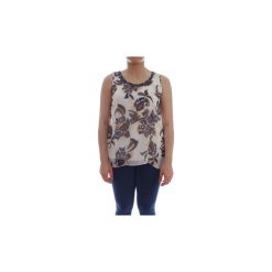 Bluzki Elena Miro' G585L0 354N. Białe bluzki damskie Elena Miro', xl, bez wzorów, bez kołnierzyka, bez rękawów. Za 456,29 zł.