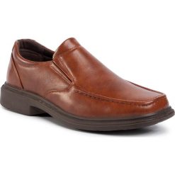 Półbuty LANETTI - MF19022-1 Brown. Pomarańczowe półbuty męskie Lanetti, na co dzień, bez wzorów, ze skóry ekologicznej, bez zapięcia. Za 89,99 zł.
