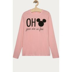 Name it - Longsleeve dziecięcy 122-164 cm. Pomarańczowe bluzki dziewczęce Name it, z nadrukiem, z bawełny, z okrągłym kołnierzem, z długim rękawem, długie, bez kaptura. Za 59,90 zł.