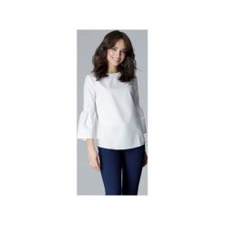 Bluzka L010 Ecru. Brązowe bluzki damskie Lenitif, xl, bez wzorów, eleganckie, z falbankami, bez rękawów. Za 119,00 zł.