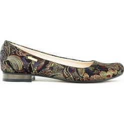 Kolorowe balerinki na obcasie - skóra naturalna - model 008 - kolor złota mozaika. Żółte baleriny damskie Zapato, bez wzorów, ze skóry, eleganckie, na niskim obcasie, na obcasie. W wyprzedaży za 173,40 zł.