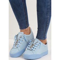 Buty sportowe męskie: Niebieskie Buty Sportowe Zip-On