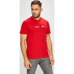 Tommy Jeans - T-shirt/polo DM0DM05125. Szare koszulki polo Tommy Jeans, l, z aplikacjami, z dzianiny. Za 159,90 zł.