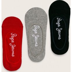 Pepe Jeans - Stopki Valora (3 pack). Czerwone skarpetki damskie Pepe Jeans, bez wzorów, z elastanu. Za 69,90 zł.