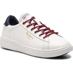 Sneakersy PEPE JEANS - Roxy Premium PLS30856 White 800. Białe półbuty damskie marki Pepe Jeans, z jeansu. Za 369,00 zł.