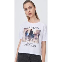 Koszulka Fantastyczne Zwierzęta - Biały. Białe koszulki damskie Sinsay, s, bez wzorów, bez kołnierzyka, bez rękawów. Za 29,99 zł.