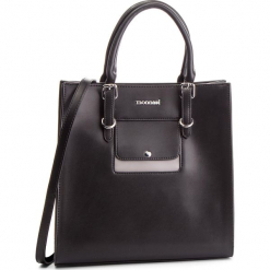 Torebka MONNARI - BAG2470-020 Black With Grey. Szare torebki klasyczne damskie marki Monnari, bez wzorów, ze skóry ekologicznej, klasyczne, na ramię, bez dodatków. W wyprzedaży za 199,00 zł.